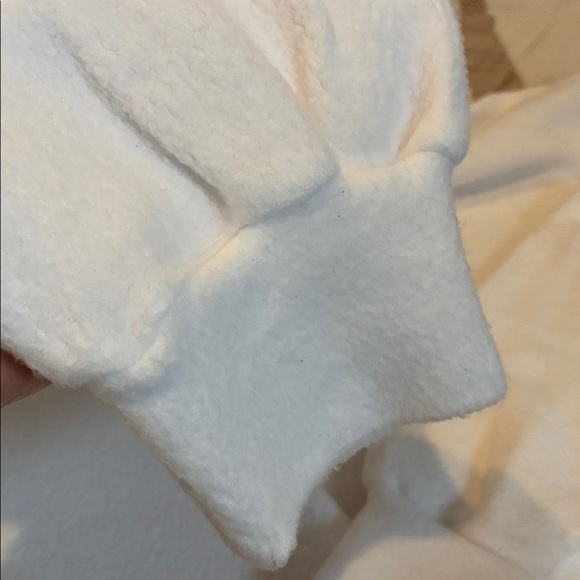 Stateside Polar Fleece Off the Shoulder Sweatshirt white super soft xs oversized - Picture 4 of 8